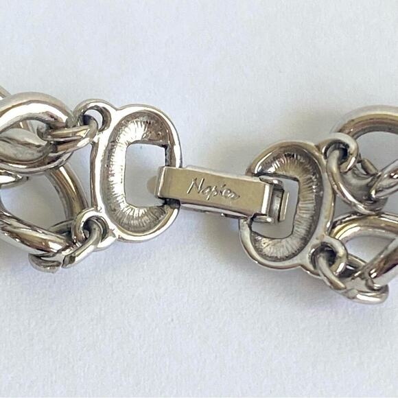 Napier Chunky Link Chain Necklace Double Layer Silver Statement Mob Wife 30” - Picture 7 of 9